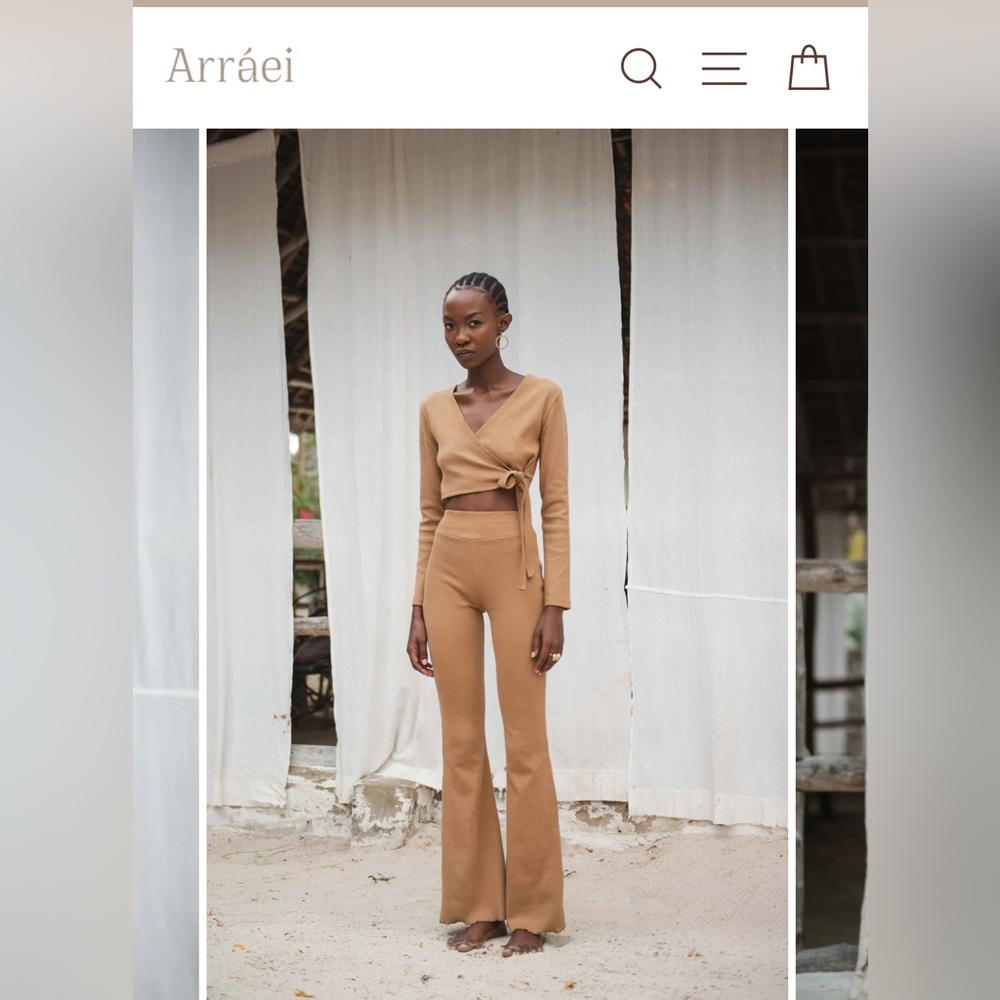 Organic cotton matching set tan colour
